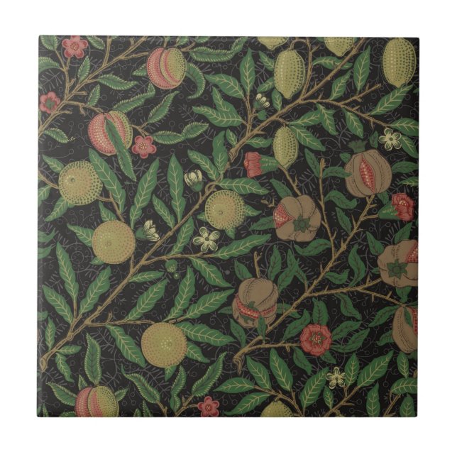William Morris Pomegranate Classic Fruit Tile (Front)