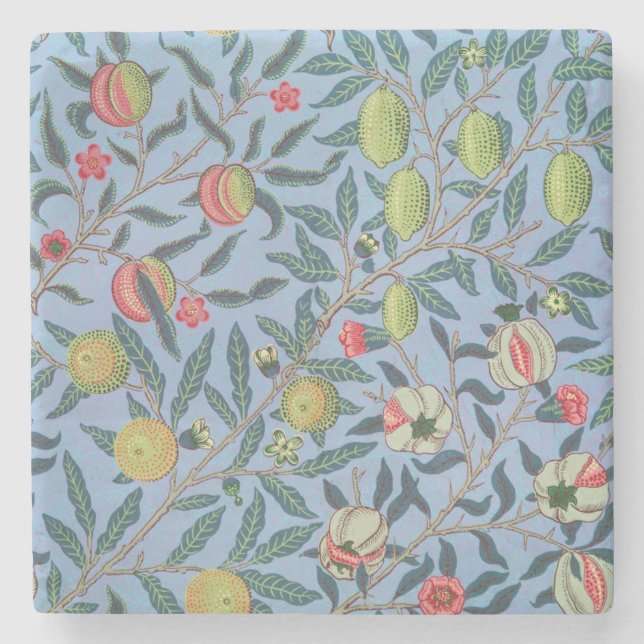 WILLIAM MORRIS "POMEGRANATE" DESIGN STONE COASTER (Front)