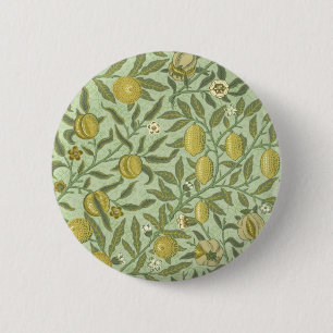 William Morris Pomegranate Fruit Design 2 Inch Round Button