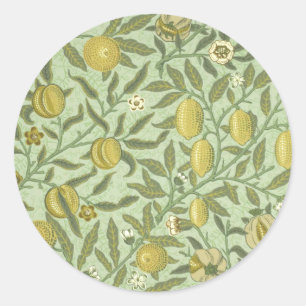 William Morris Pomegranate Fruit Design Classic Round Sticker