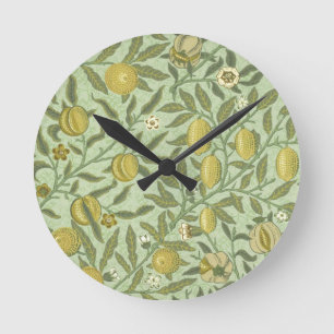 William Morris Pomegranate Fruit Design Round Clock