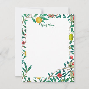 William Morris Pomegranate In Bright White Card