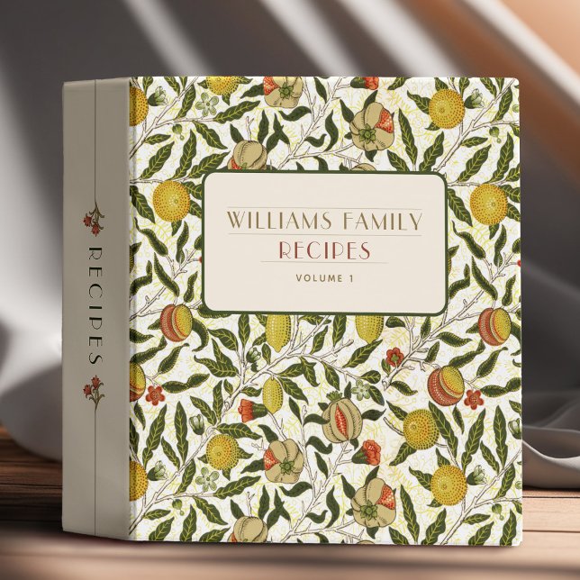 William Morris Pomegranate Lemons Fruits Pattern Binder (Creator Uploaded)