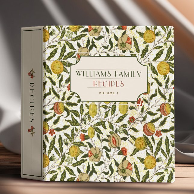 William Morris Pomegranate Lemons Fruits Pattern Binder (Creator Uploaded)