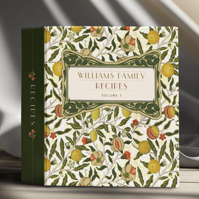 William Morris Pomegranate Lemons Fruits Pattern Binder (Creator Uploaded)