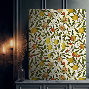 William Morris Pomegranate Lemons Vintage Pattern Canvas Print