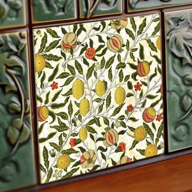 William Morris Pomegranate Lemons Vintage Pattern Tile (Creator Uploaded)