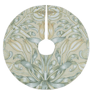 William Morris Pomegranate Pattern Antique Lily  Brushed Polyester Tree Skirt