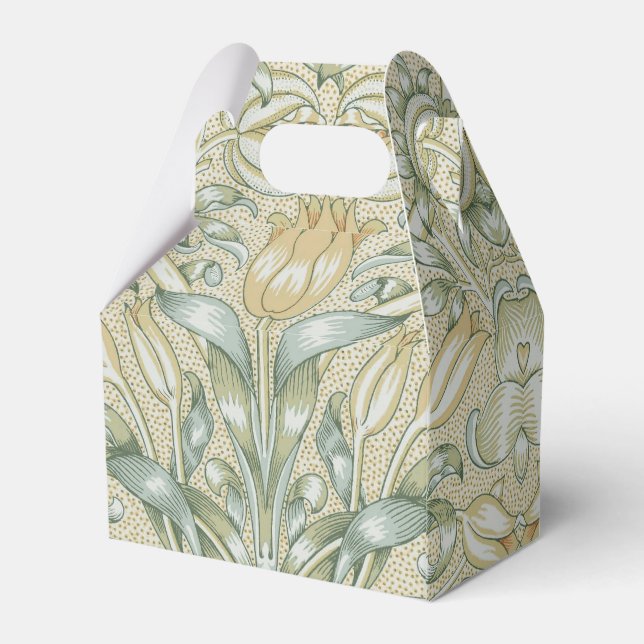 William Morris Pomegranate Pattern Antique Lily  Favor Box (Back Side)