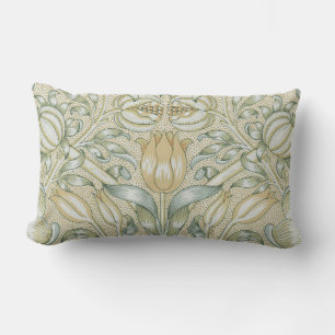 William Morris Pomegranate Pattern Antique Lily  Lumbar Pillow