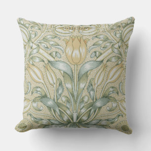 William Morris Pomegranate Pattern Antique Lily Throw Pillow