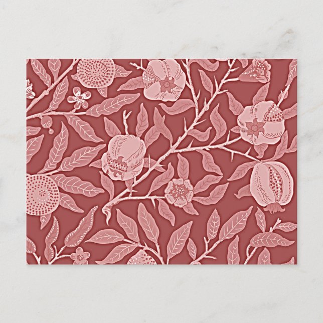 William Morris - Pomegranate (red) design Postcard (Front)