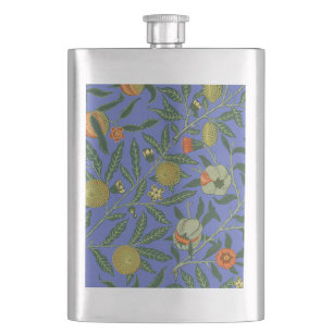 William Morris Pomegranate Wallpaper Hip Flask