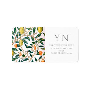 WILLIAM MORRIS POMEGRANATES ADDRESS LABEL