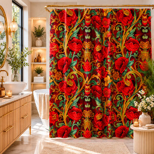 William Morris Poppies Floral Art Nouveau Pattern