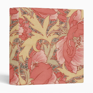 William Morris Poppies Floral Art Nouveau Pattern Binder