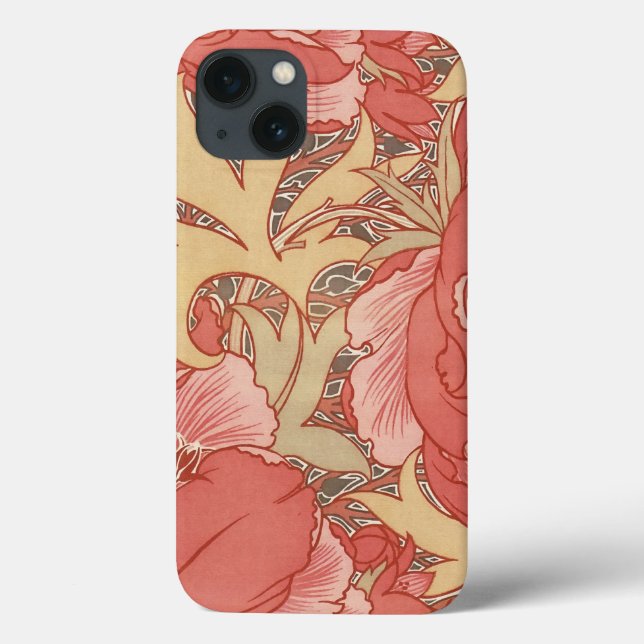 William Morris Poppies Floral Art Nouveau Pattern Case-Mate iPhone Case (Back)