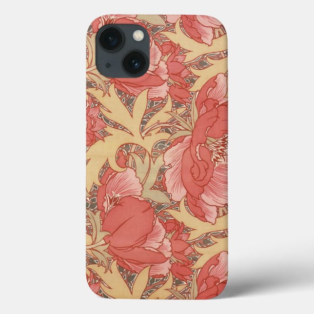 William Morris Poppies Floral Art Nouveau Pattern Case-Mate iPhone Case (Back)