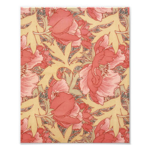 William Morris Poppies Floral Art Nouveau Pattern Photo Print