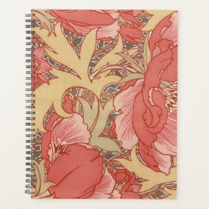 William Morris Poppies Floral Art Nouveau Pattern Planner