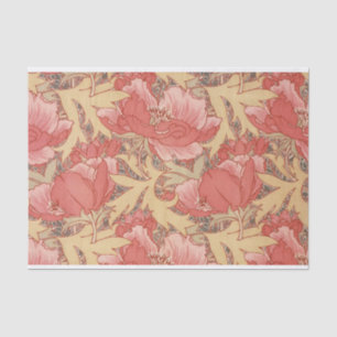 William Morris Poppies Floral Art Nouveau Pattern Tissue Paper