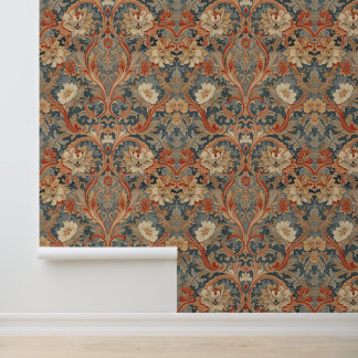 William Morris Poppies Floral Art Nouveau Pattern Wallpaper
