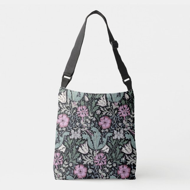 William Morris Poppy Botanical Victorian Wallpaper Crossbody Bag (Front)