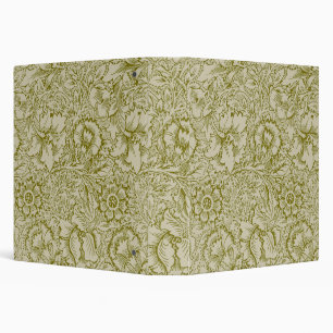 William Morris Poppy Classic Floral Green Binder