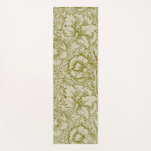 William Morris Poppy Classic Floral Green Yoga Mat