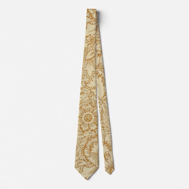 William Morris Poppy Floral Wallpaper Tie (Front)
