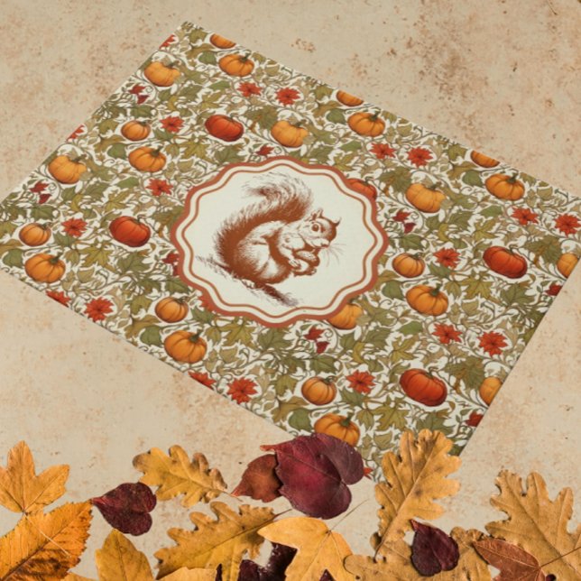 William Morris Pumpkins Vintage Squirrel Doormat (This cute squirrel will welcome friends and family!)