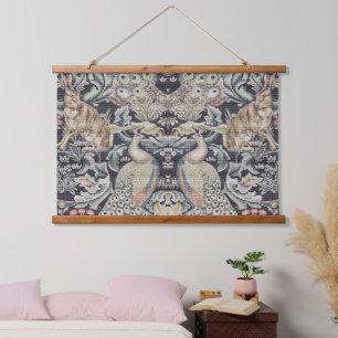 William Morris Rabbit, Peacock and Fox  Hanging Tapestry