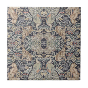 William Morris Rabbit, Peacock and Fox  Tile