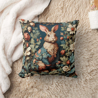 William Morris Rabbit Throw Pillow