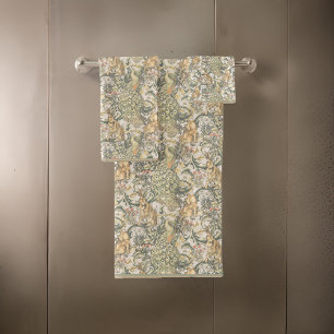 William * Morris Rabbit Wolf Peacock serviette Feu