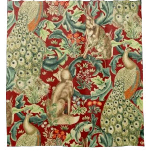William Morris Red Pattern Forest
