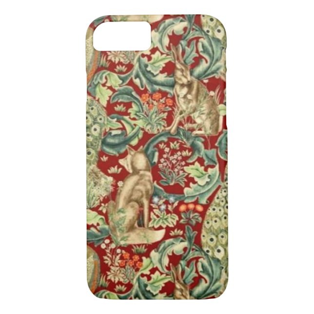 William Morris Red Pattern Forest Case-Mate iPhone Case (Back)