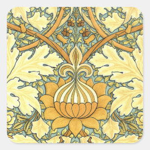 William Morris rich floral pattern Square Sticker