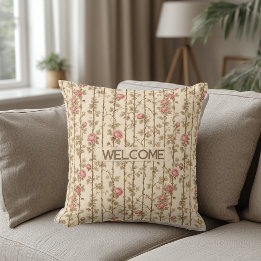 William Morris Rose Climbing Trellis Decorative  Throw Pillow