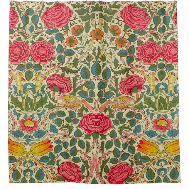 William Morris Rose Floral Chintz Pink (Front)