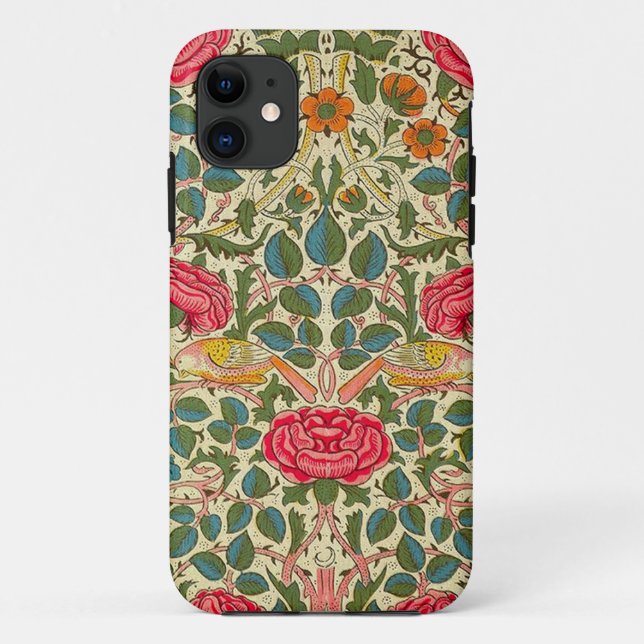 William Morris Rose Floral Chintz Pink Case-Mate iPhone Case (Back)