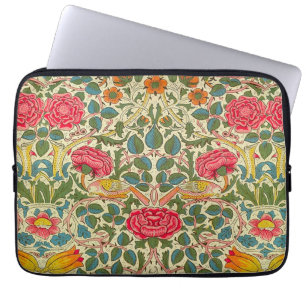 William Morris Rose Floral Chintz Pink Laptop Sleeve