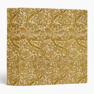 William Morris Rose & Thistle Floral Golden Binder