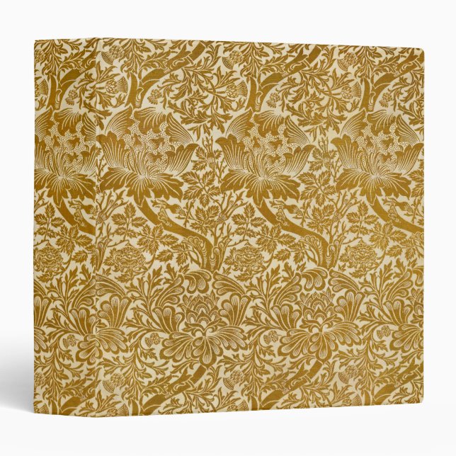 William Morris Rose & Thistle Floral Golden Binder (Front/Spine)
