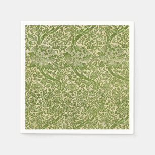William Morris Rose & Thistle Floral Green Napkin