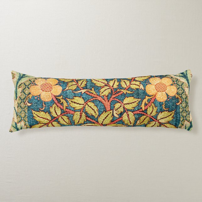 William Morris Rose Wreath Body Pillow (Front)
