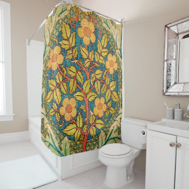 William Morris Rose Wreath: Classic Arts & Crafts  (In Situ)