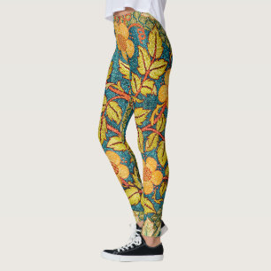 William Morris Rose Wreath: Classic Arts & Crafts  Leggings