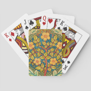 William Morris Rose Wreath: Classic Arts & Crafts  Playing Cards
