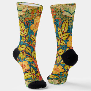 William Morris Rose Wreath: Classic Arts & Crafts  Socks